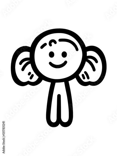 Whimsical character with oversized ears engaging in playful expression and fun activities in a fictional world
