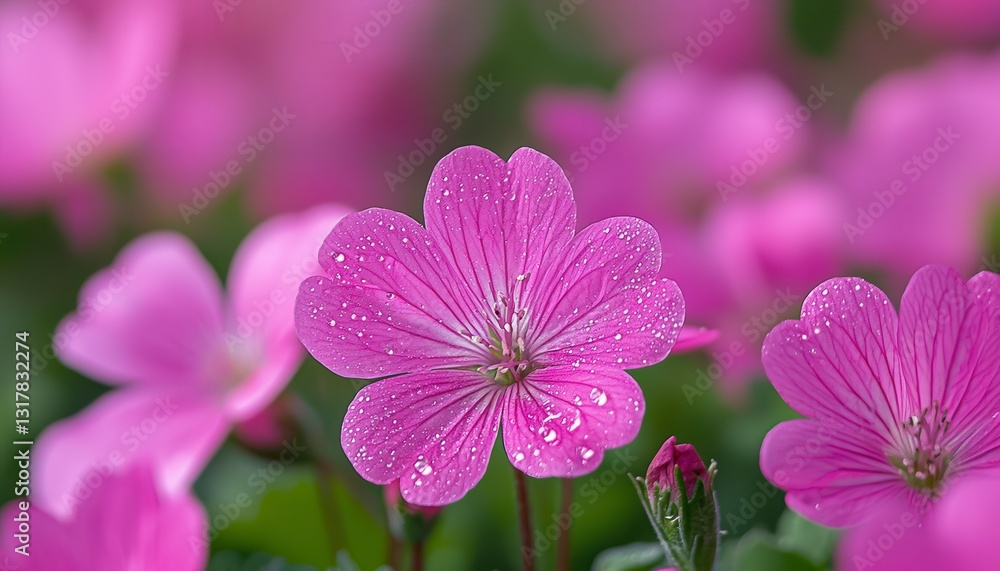 Delicate pink petals unfurl, graced by shimmering dew drops that cling like tiny diamonds A vibrant sea of blossoms stretches towards the horizon, a breathtaking tapestry woven with nature's artistry Delicate pink petals unfurl, graced by shimmering dew drops that cling like tiny diamonds A vibrant sea of blossoms stretches towards the horizon, a breathtaking tapestry woven with nature's artistry