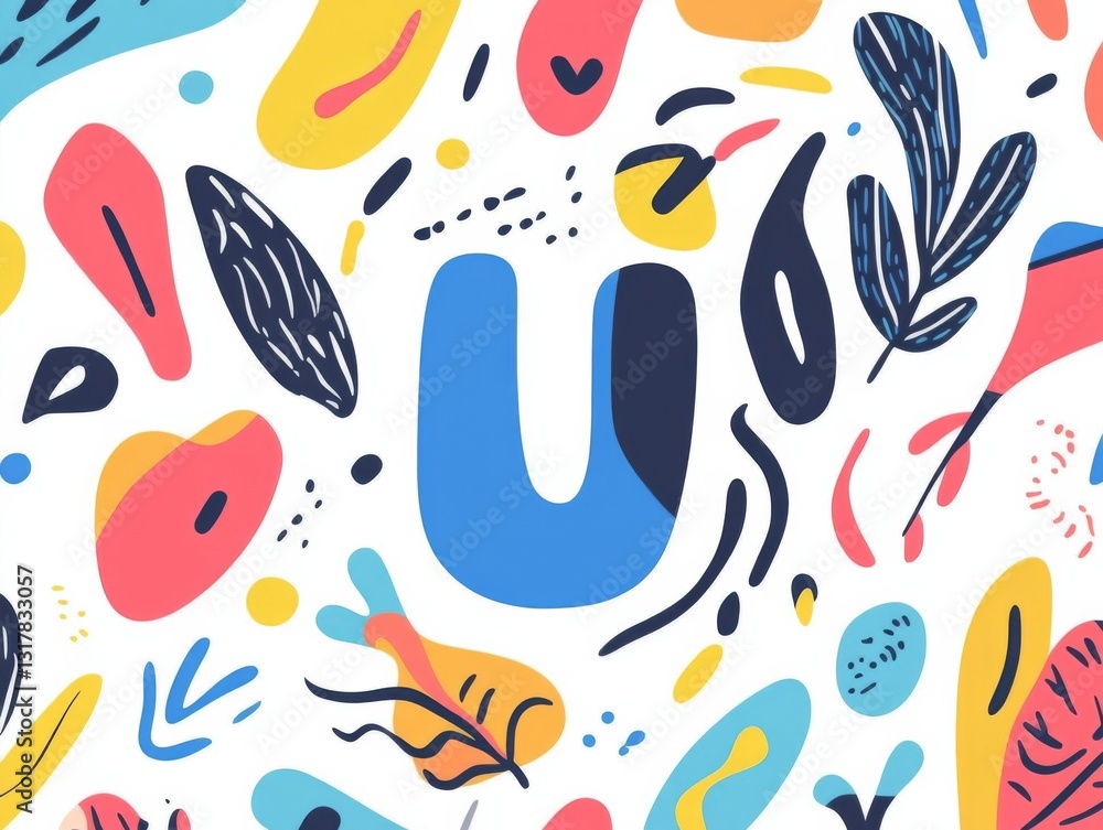 Naklejka premium Vibrant design pattern with colorful abstract shapes