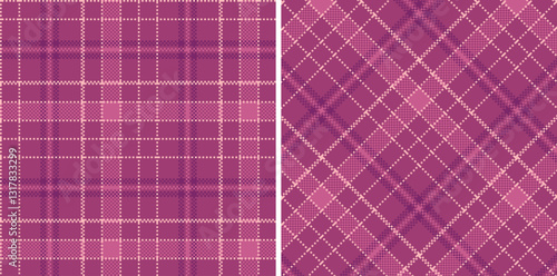 Modern Dark Light Plum Seamless Madras Plaid Textile Design