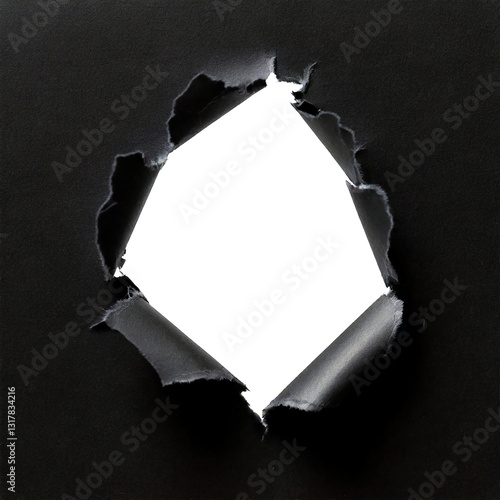 transparent black paper tear hole element