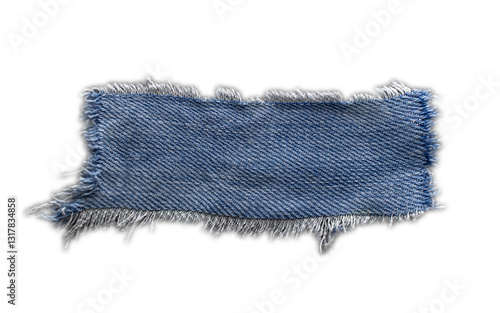 Fotografie jeans. a frayed and torn piece of denim rag