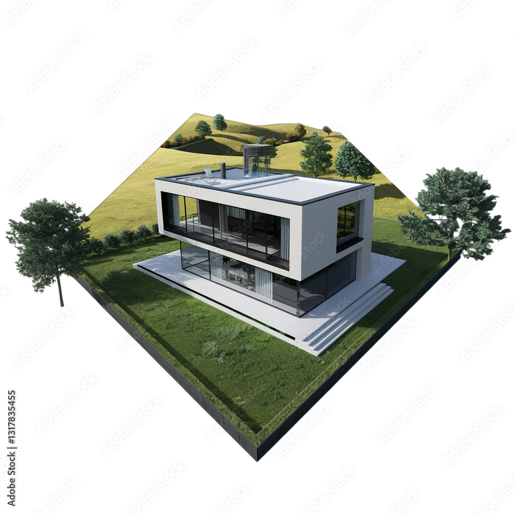 house on the grass