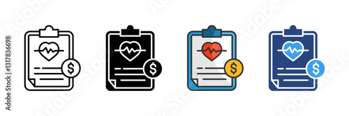 Health Insurance Icon Set Multiple Style Collection