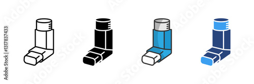 Inhaler Icon Set Multiple Style Collection