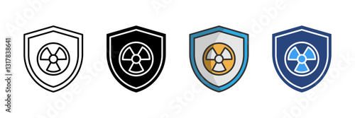 Radiology Shield Icon Set Multiple Style Collection