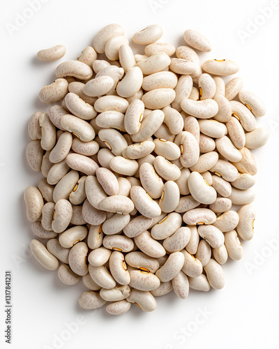 White Kidney Beans Isolated on White Background  
