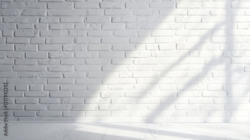 White Brick Wall with Shadows
