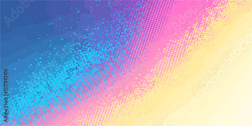 Dynamic halftone gradient background in flat vector style - vibrant icons set.