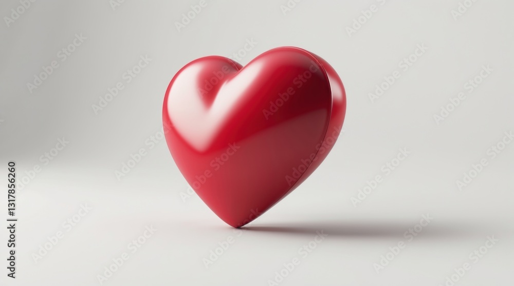 A glossy red heart symbolizing love and affection, ideal for romantic themes and emotional expr A glossy red heart symbolizing love and affection, ideal for romantic themes and emotional expr