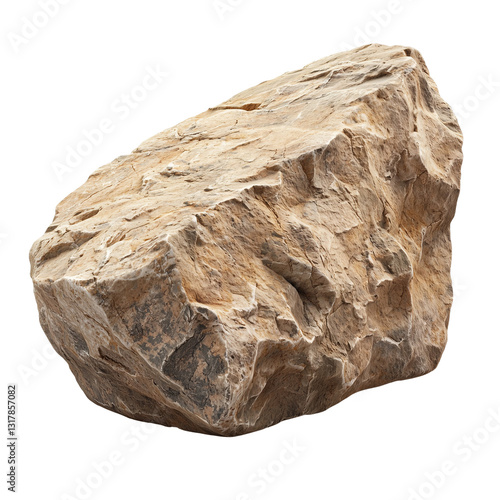 Large Beige Rock Isolated on Black Background 3d grey stone isolated on transparent background
