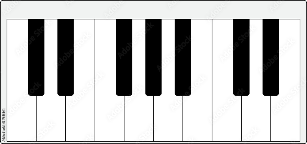 Fototapeta premium an illustration of the keyboard hand 건반 손자리 일러스트