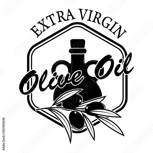 Extra virgin olive oil labels. Design element for label, emblem, brand mark, sign. Vector illustration.