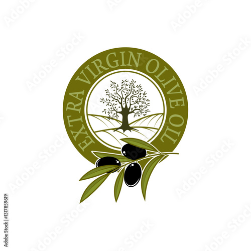 Extra virgin olive oil labels. Design element for label, emblem, brand mark, sign. Vector illustration.