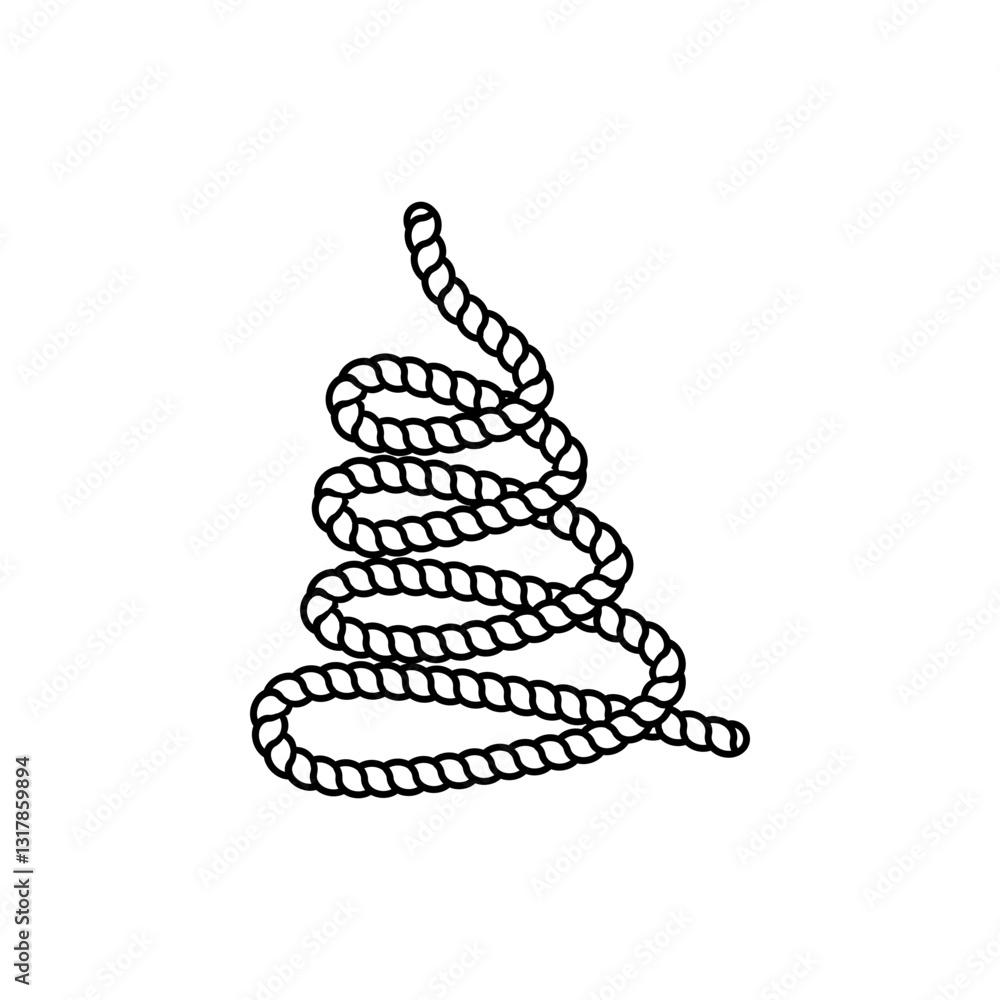 Vector nautical element. Rope swirls, logos and badges