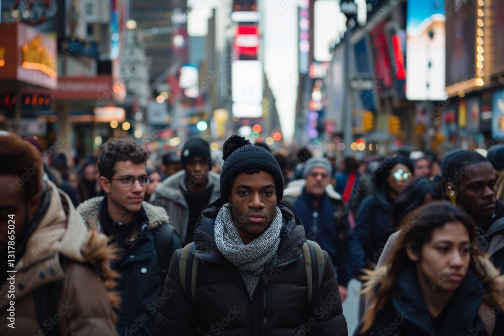 Unidentified people on Times Square in New York City. New York is the most populous city in the United States Unidentified people on Times Square in New York City. New York is the most populous city in the United States