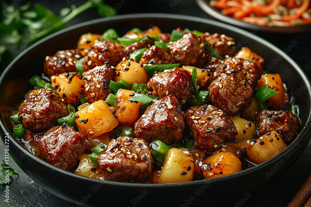 Beef with Sweet and Sour Sauce. Beef with Sweet and Sour Sauce.