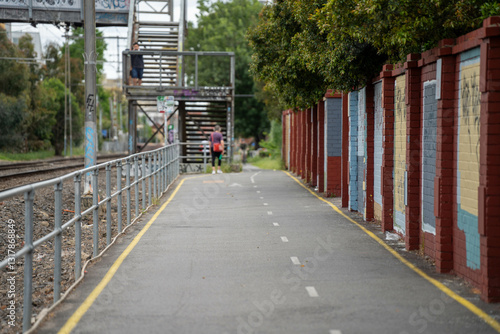 Photography bike path in Melbourne bike track off the road