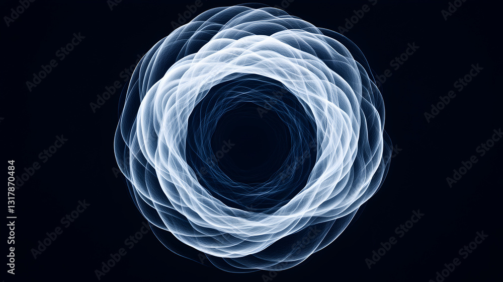 Dynamic circular wave patterns abstract digital art black background visual concepts