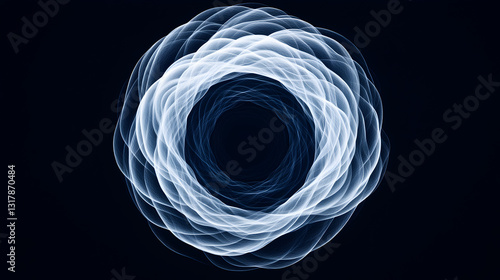 Obraz na płótnie Dynamic circular wave patterns abstract digital art black background visual concepts w salonie