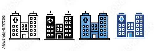 Hospital Icon Set Multiple Style Collection