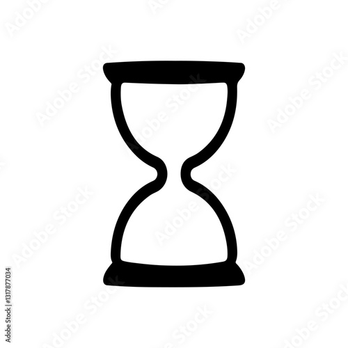Empty sand clock icon silhouette vector flat illustration design on white background.
