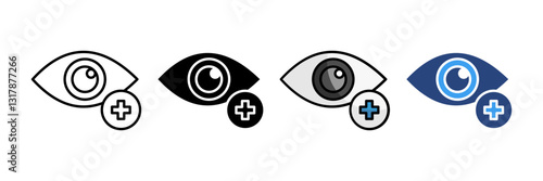Ophthalmology Icon Set Multiple Style Collection