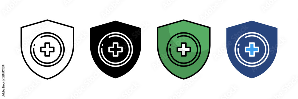 Fototapeta premium Insurance Icon Set Multiple Style Collection