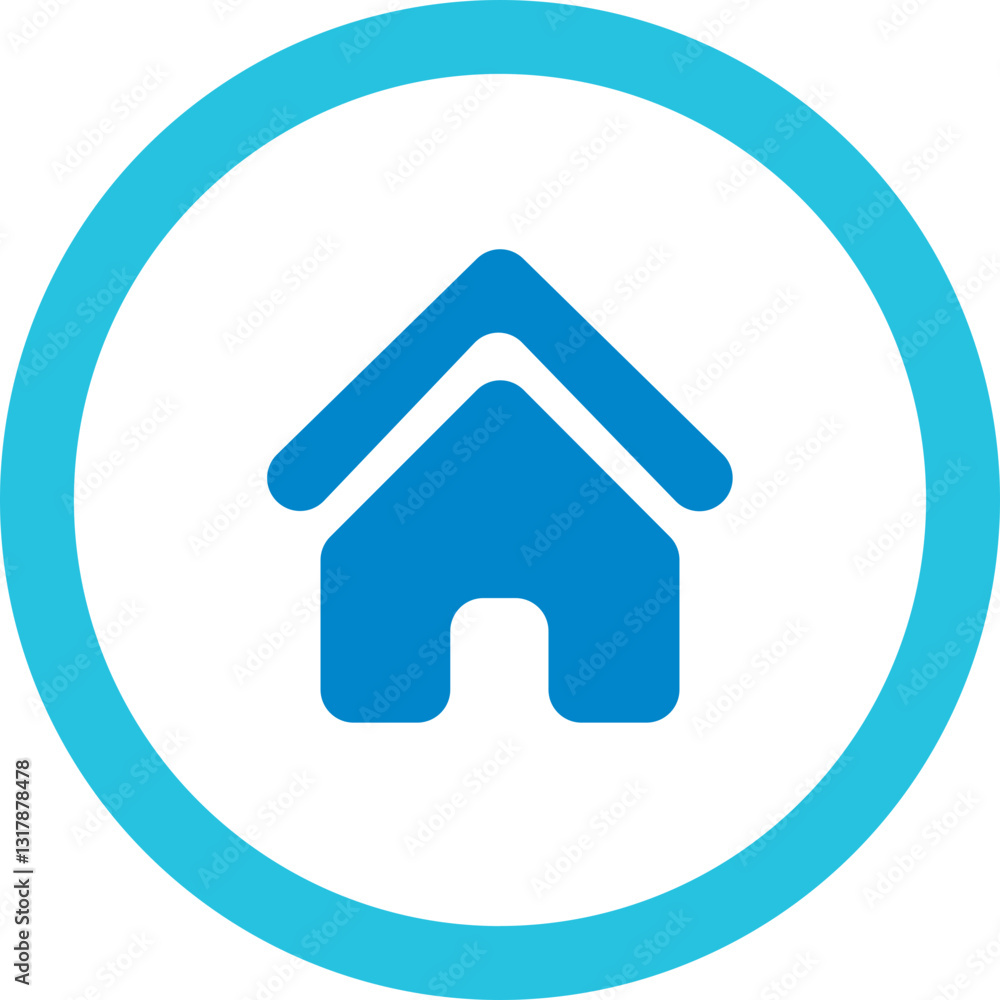 Home button menu outline and fill icon Home button menu outline and fill icon