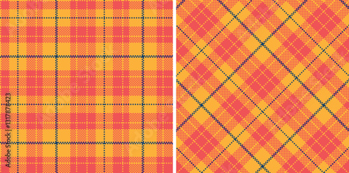 Modern Seamless Madras Plaid in Bright Butterscotch tones Textile Design