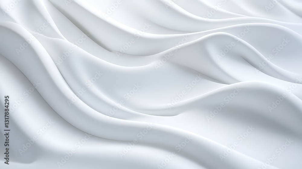 Abstract White Fabric Waves Texture