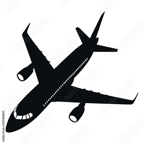 Aircraft or Airplane Silhouette Vector Illustration