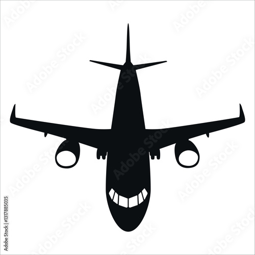 Aircraft or Airplane Silhouette Vector Illustration