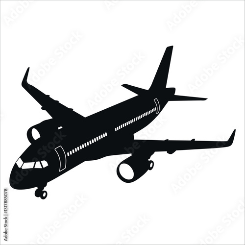 Aircraft or Airplane Silhouette Vector Illustration