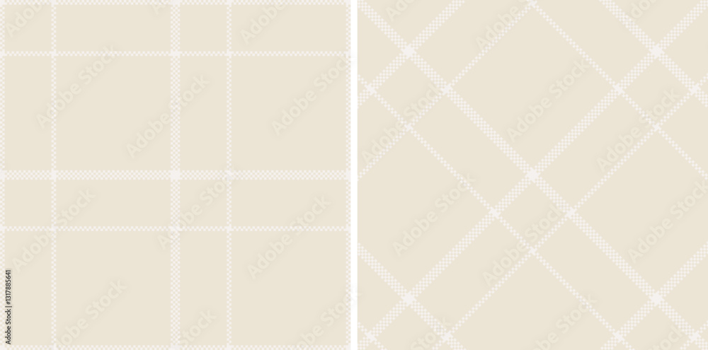 Fototapeta premium Muted Very Light Pink and Rich Light Grey Seamless Madras Plaid Textile Design