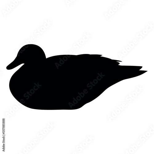 Animals duck Silhouette Vector Illustration