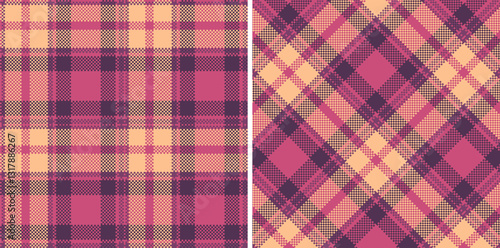 Soft Dark Pink Seamless Madras Plaid with Neon Bruise accents Textile Design