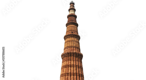 Qutub Minar Tower isolated on transparent png background

