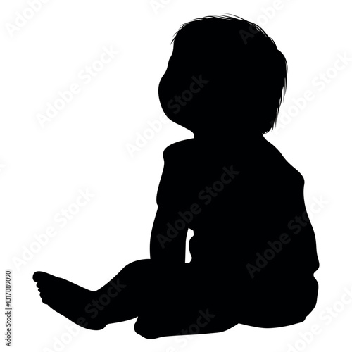 Baby Silhouette Vector Illustration