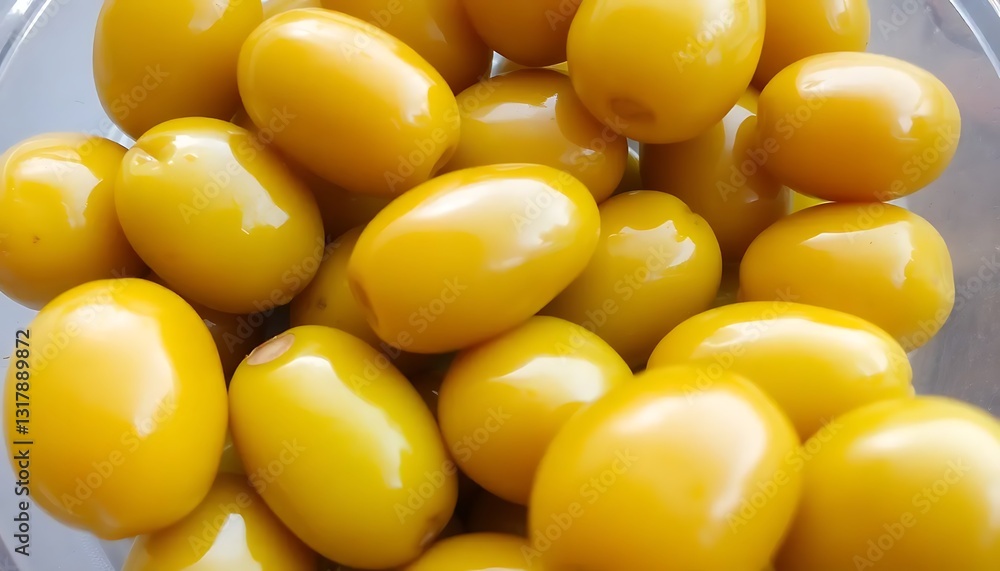 Pickled Olives Various Groupings Their Glossy Golden Color