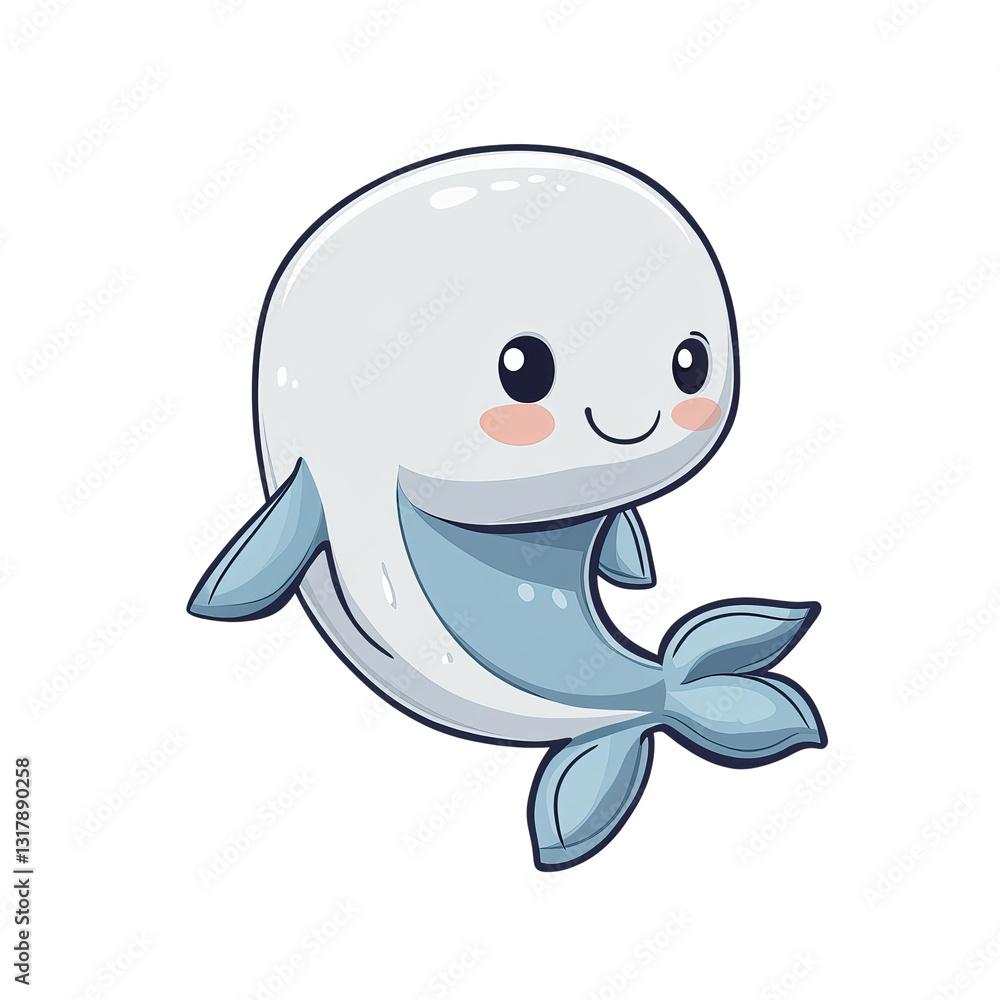 Obraz premium cartoon dolphin on white