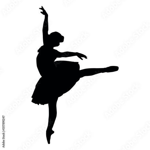 Ballet Dance Silhouette Vector Illustration