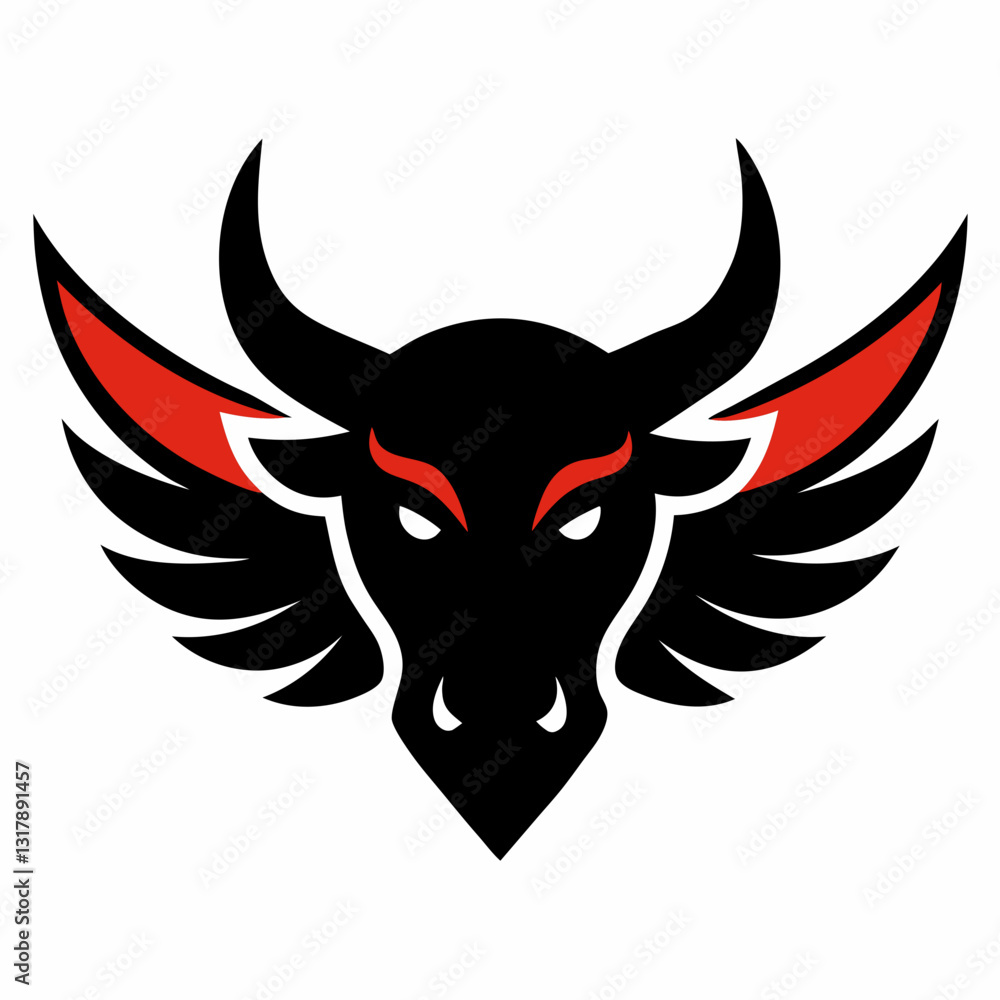 vector bull with wings logo template vector bull with wings logo template