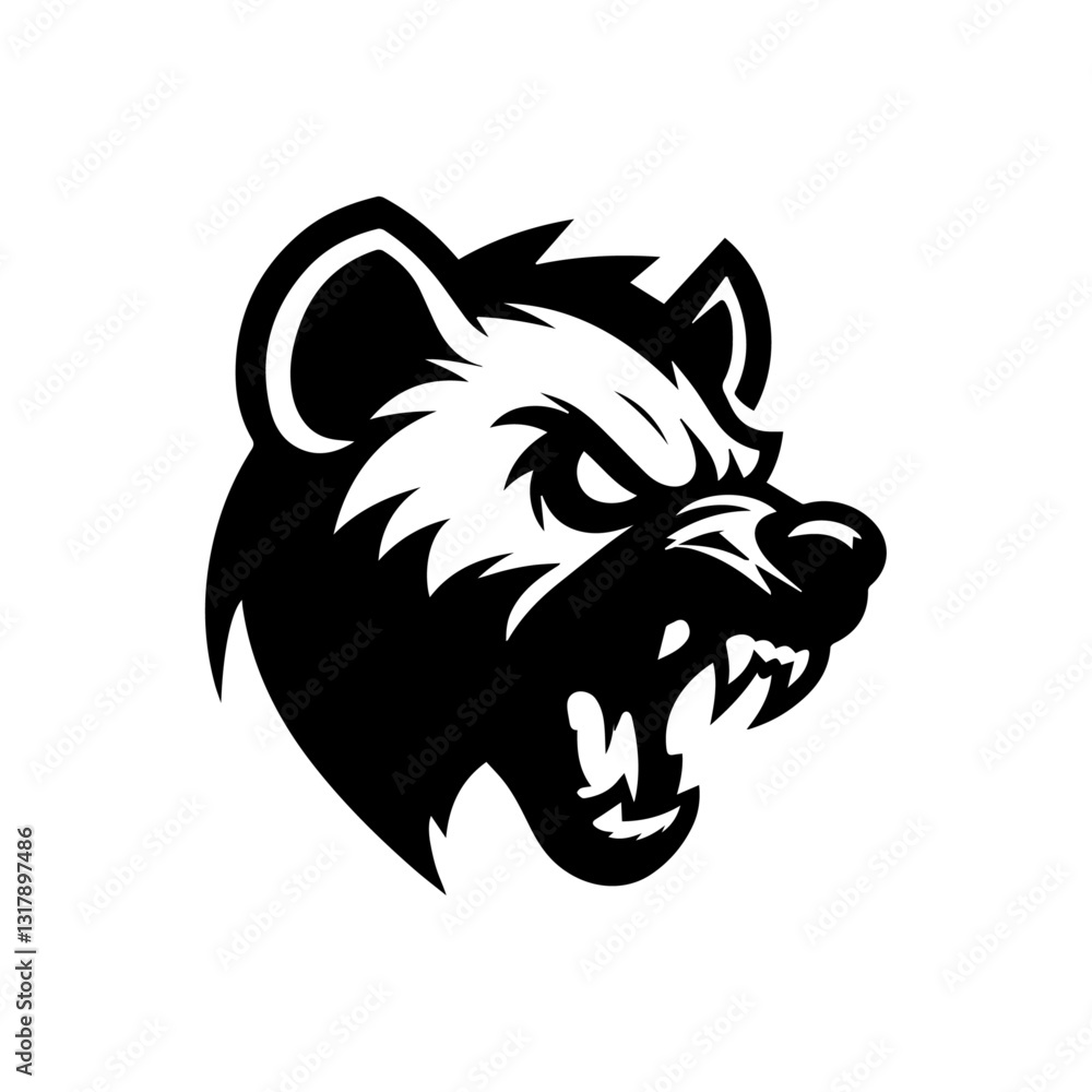 Obraz premium hyena logo black and white