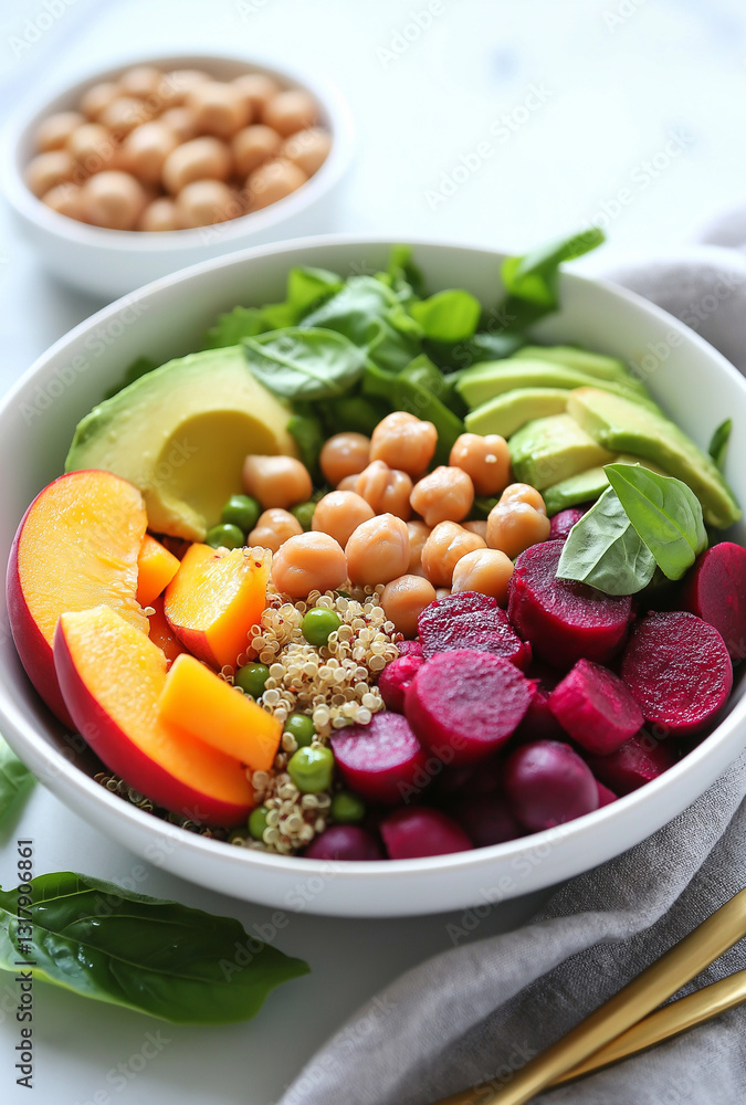 Vibrant Beet Salad with Avocado, Pumpkin, Quinoa & Grilled Hazelnuts – Served with Golden Cutlery Vibrant Beet Salad with Avocado, Pumpkin, Quinoa & Grilled Hazelnuts – Served with Golden Cutlery