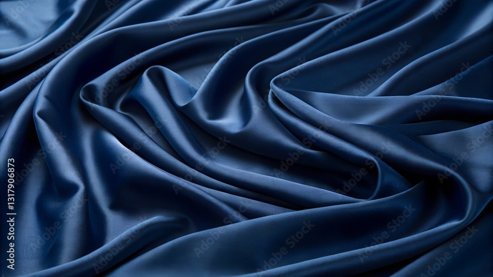 Obraz premium Luxurious Deep Blue Silk Fabric Texture Background