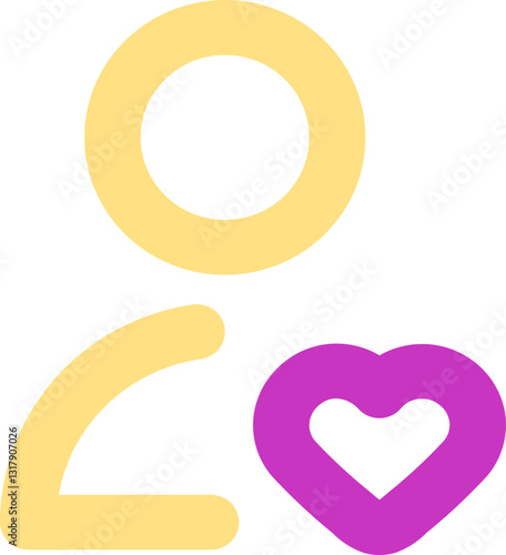 User heart rounded outline icon