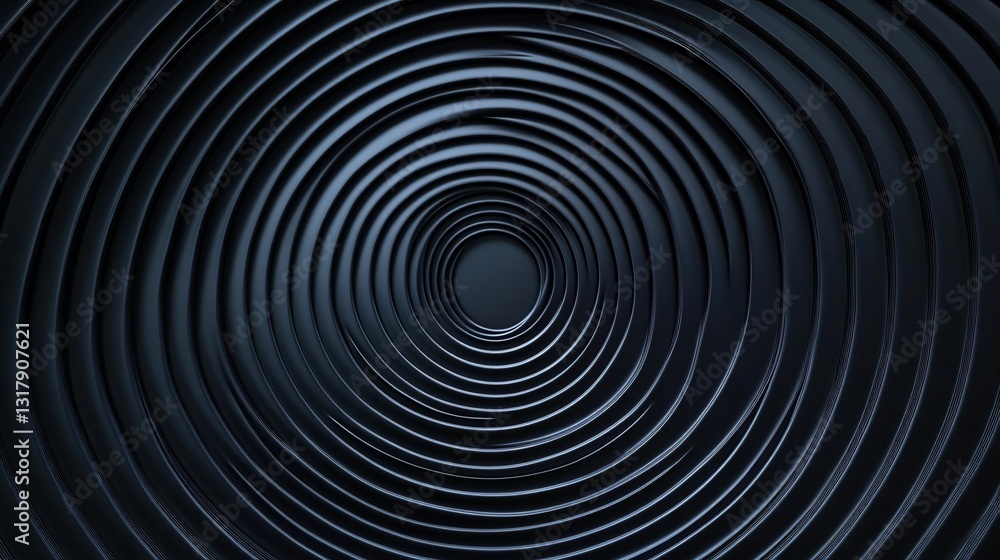 Obraz premium Abstract Dark Concentric Circles Design: A Study in Depth and Shadow