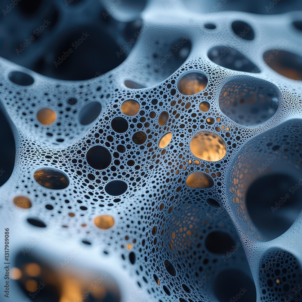 Intricate Blue Bubble Pattern with Light Reflections and Depth Intricate Blue Bubble Pattern with Light Reflections and Depth