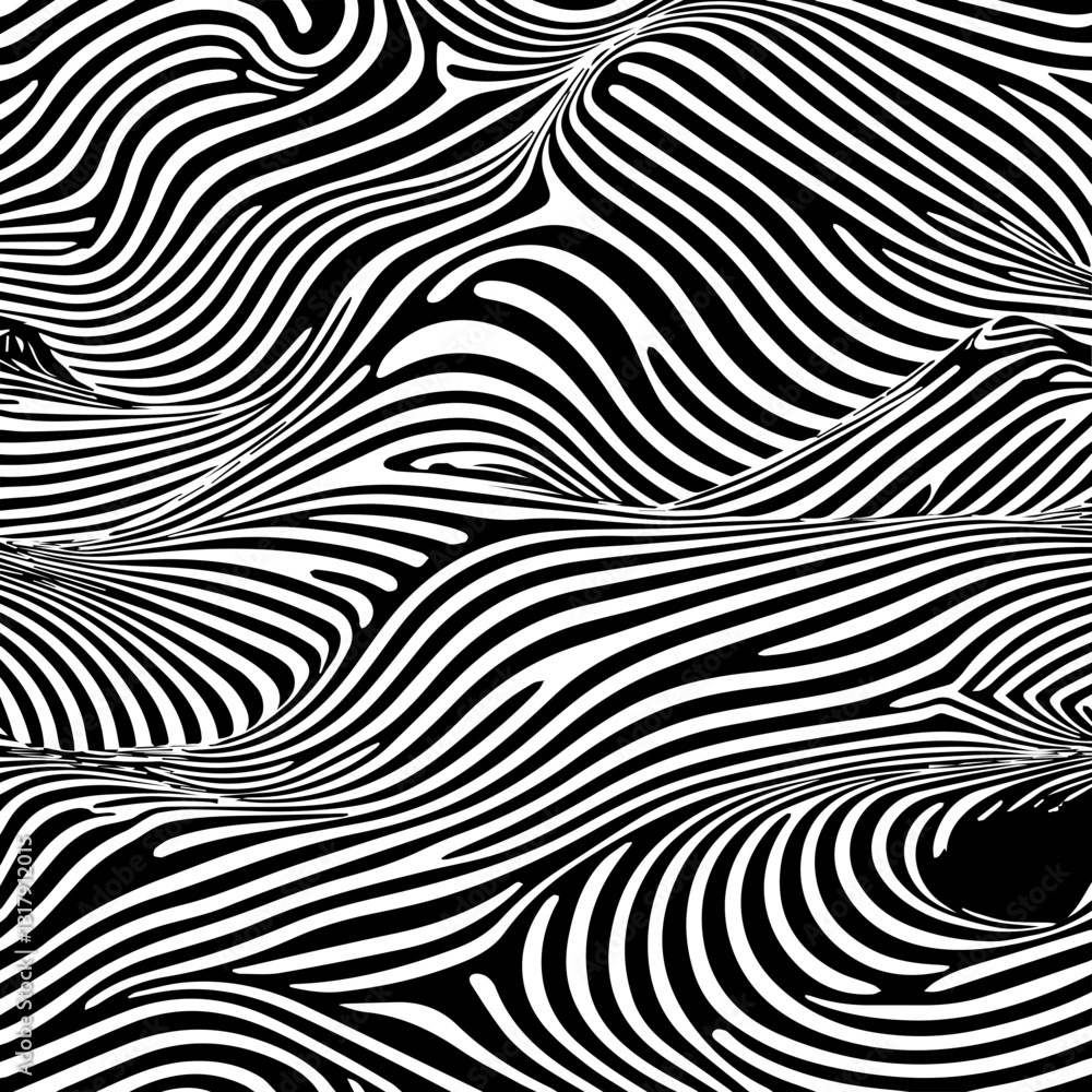 Abstract Black and White Wavy zebra stripes Line Pattern – Optical Illusion Background, Modern Art Design for Textiles, Wallpapers, Branding, Digital Graphics, and Contemporary Artistic Prints Abstract Black and White Wavy zebra stripes Line Pattern – Optical Illusion Background, Modern Art Design for Textiles, Wallpapers, Branding, Digital Graphics, and Contemporary Artistic Prints